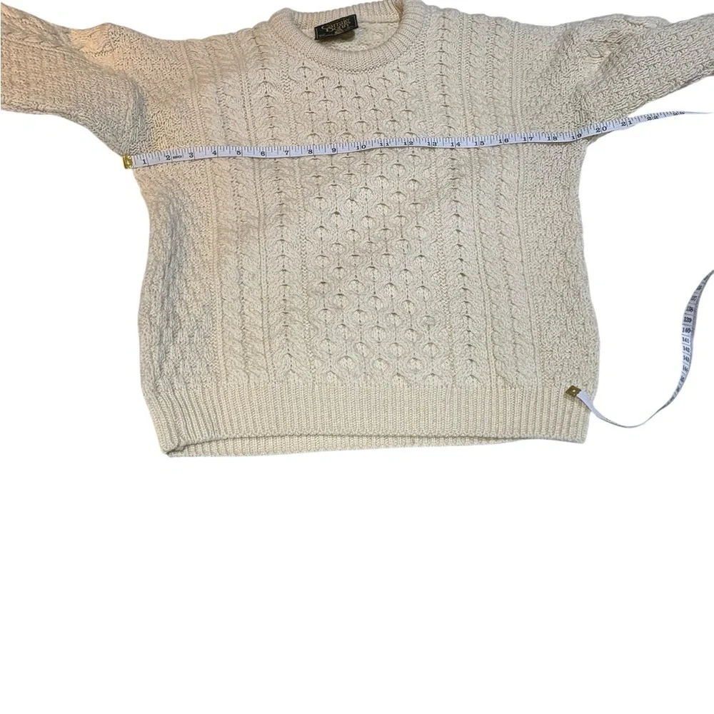 Carraig Donn Merino Wool Sweater Cream Size XL
